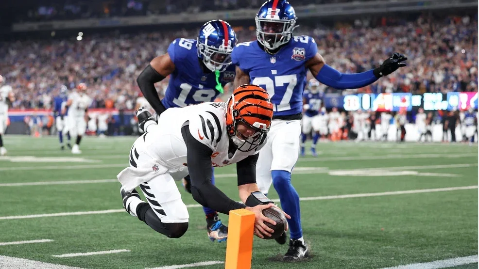 Joe Burrow's Rushing Touchdown and Strong Bengals Defense Propel Team to 17-7 Victory Over Giants
