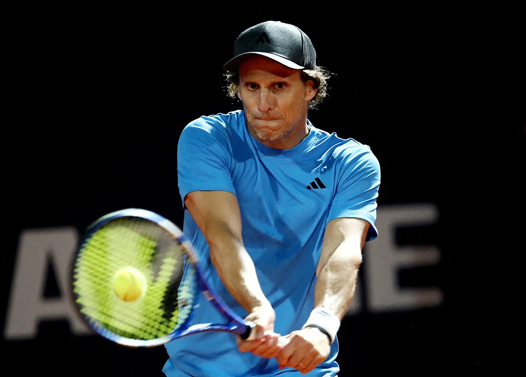 Former Uruguay striker Diego Forlan falls short in his tennis doubles debut