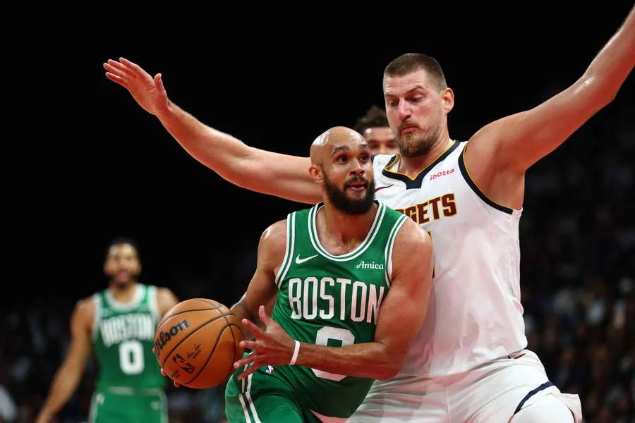 Boston defeated Denver in the NBA exhibition season opener at Abu Dhabi