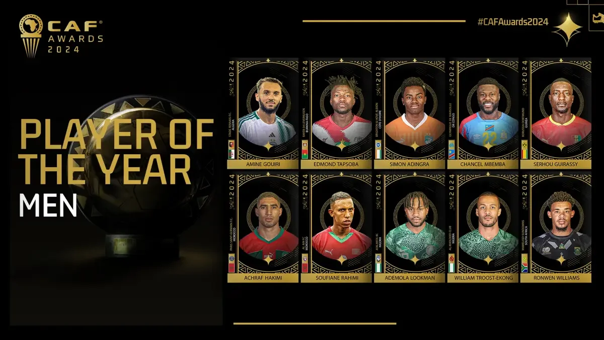 CAF Awards 2024: Lookman, Hakimi, and Tapsoba Make Player of the Year Shortlist