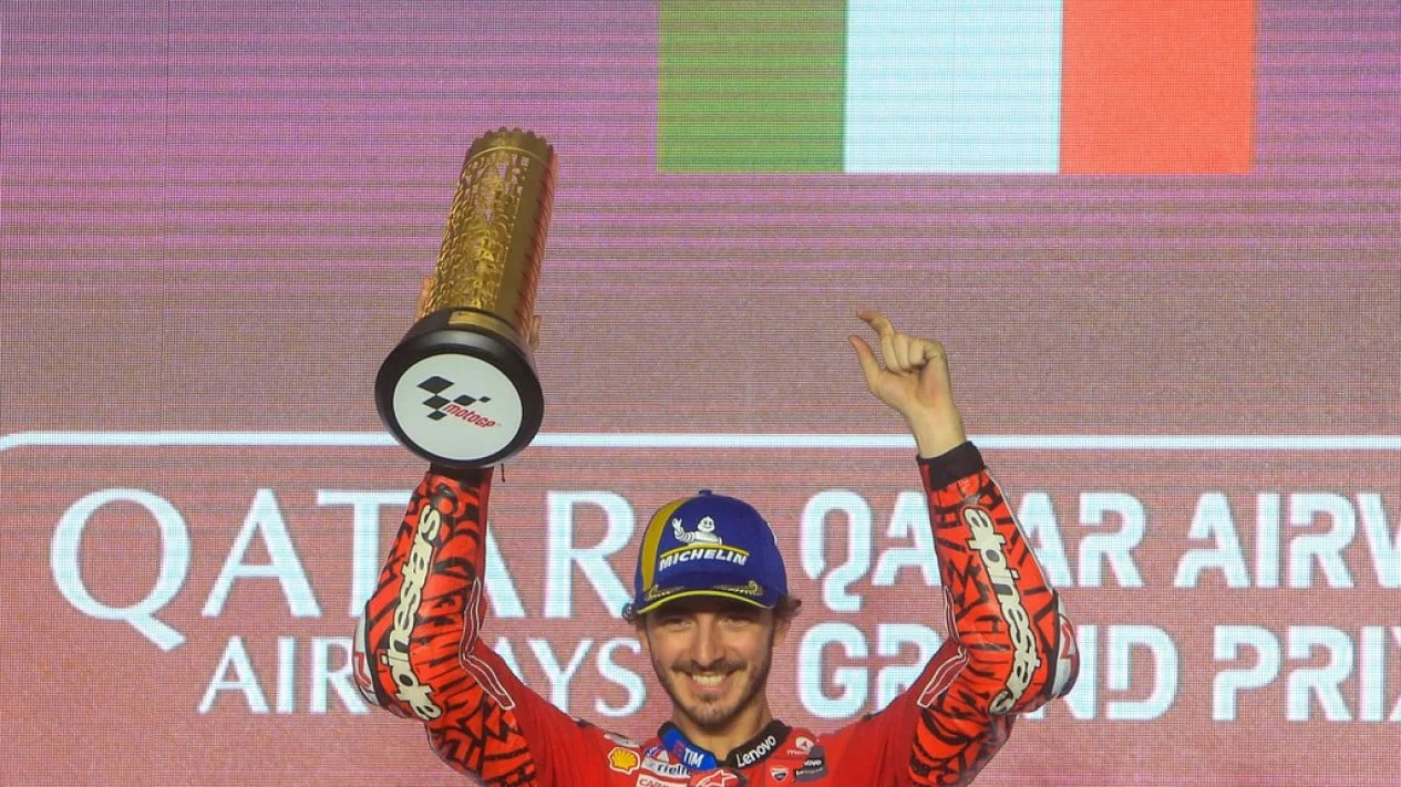 Ducati's Francesco Bagnaia begins MotoGP title defence with victory in Qatar