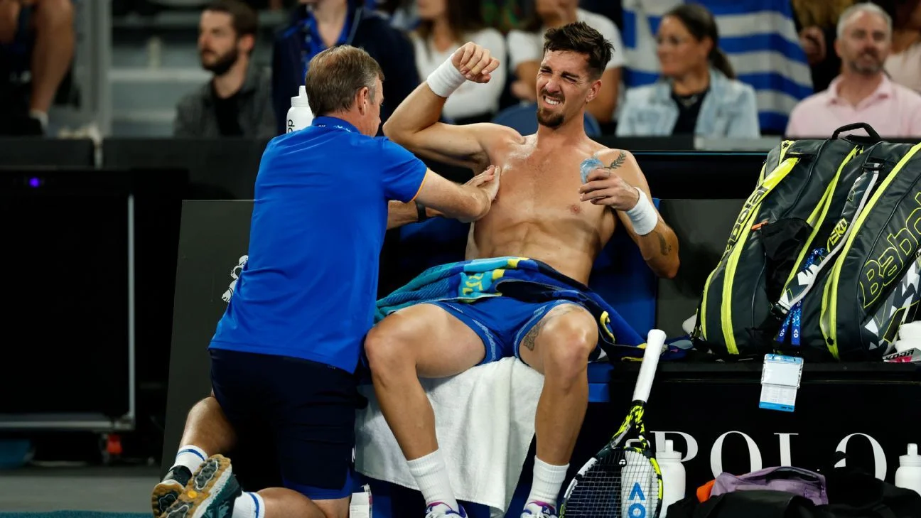 Thanasi Kokkinakis injury halts Nick Kyrgios Australian Open doubles comeback