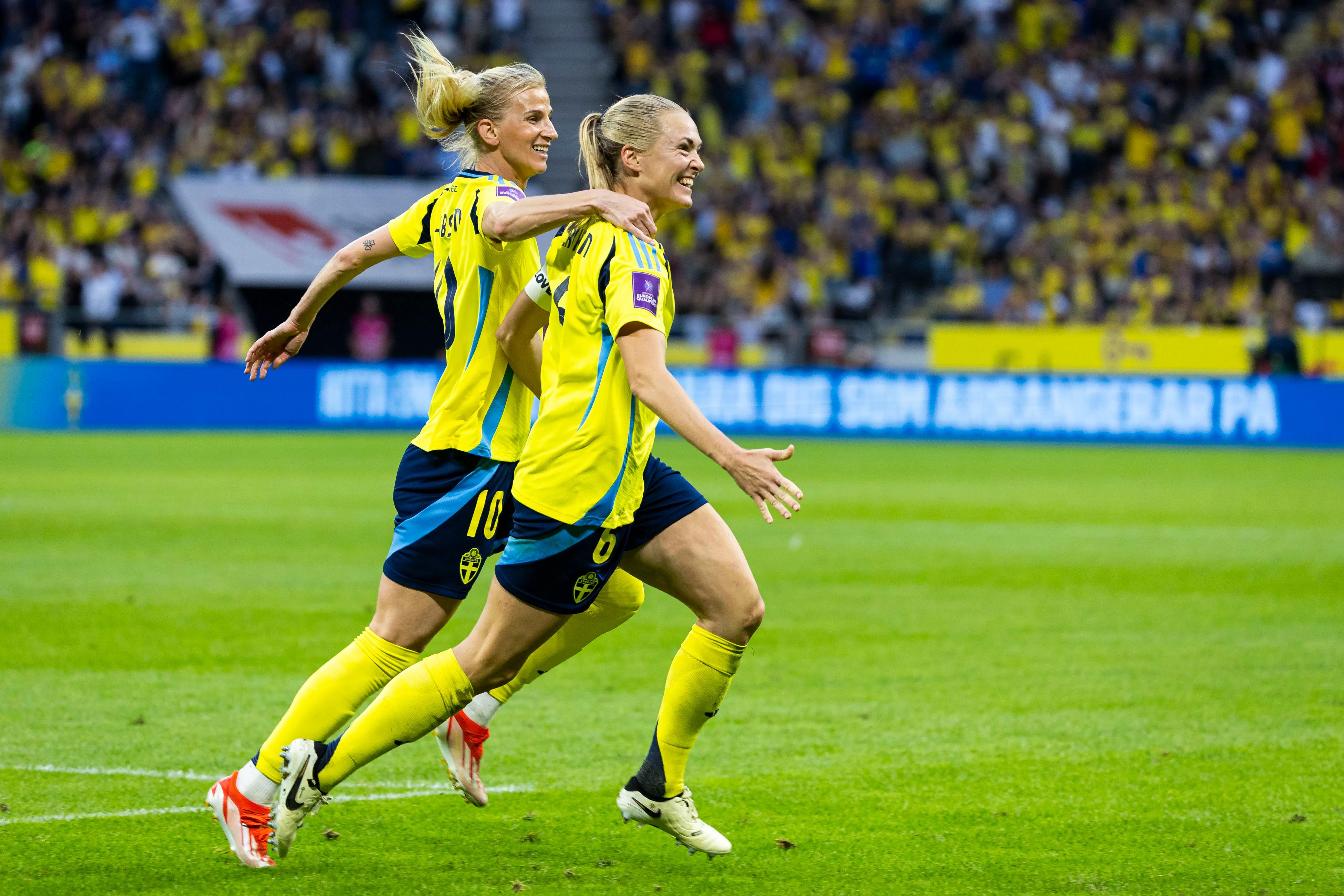 Late Eriksson goal secure narrow win for Sweden over Ireland in women's Euro qualifier 