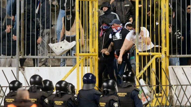 Dozens arrested after fans and police clash at Croatia Cup semi-finals