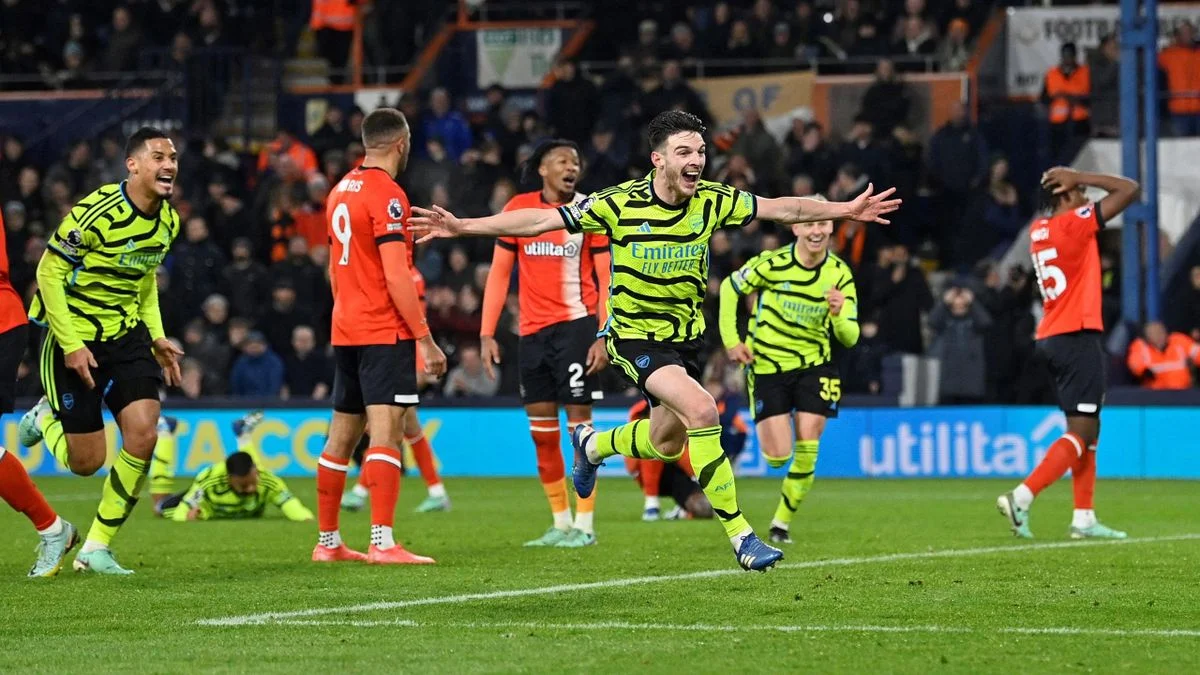 Luton Town 3-4 Arsenal: Late Rice winner decides seven-goal thriller