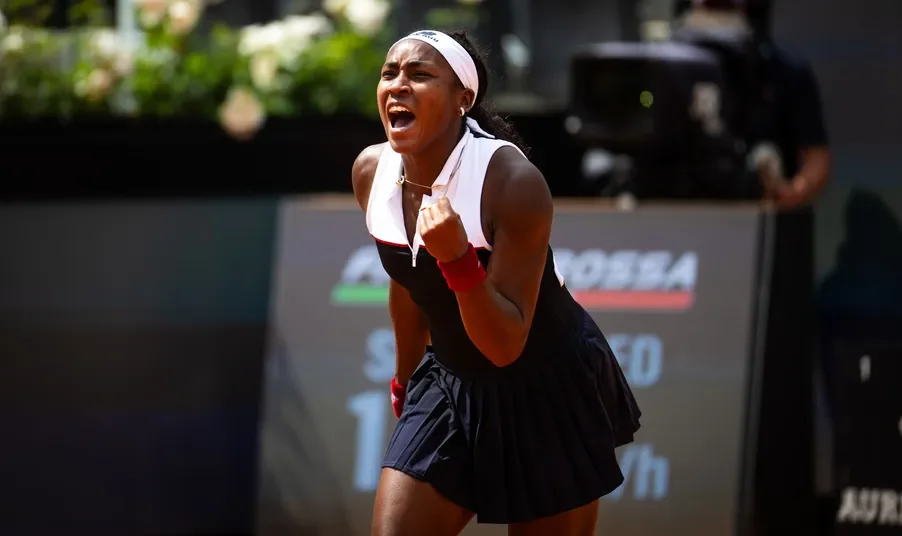 Coco Gauff holds off Andreeva in thrilling tiebreak to return to Rome semi-finals