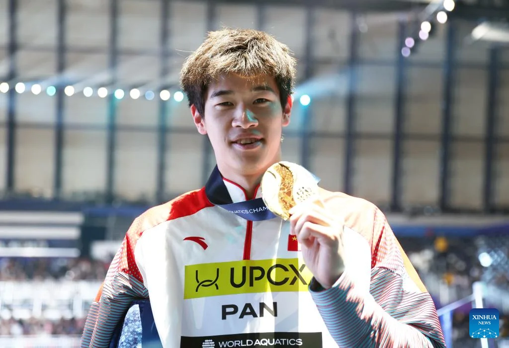 World record holder Pan Zhanle wins gold in the 100m freestyle.
