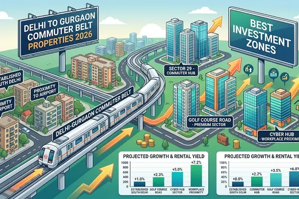 Delhi to Gurgaon Commuter Belt Properties 2026 | Best Investment Zones