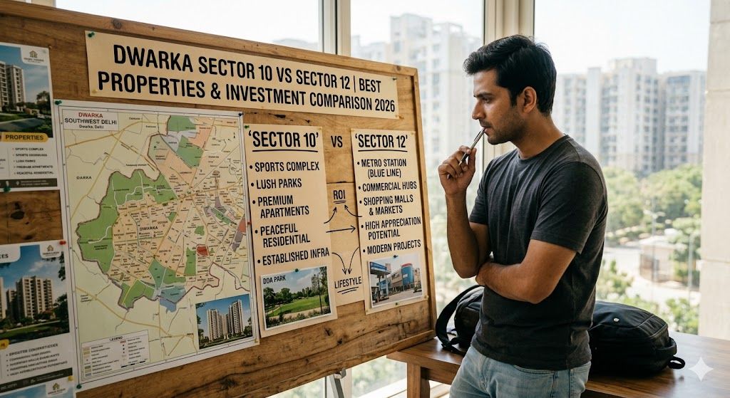 Dwarka Sector 10 vs Sector 12 | Best Properties & Investment Comparison 2026