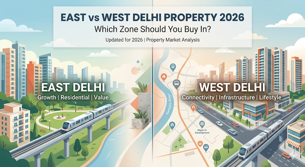 East vs West Delhi Property 2026 | Which Zone Should You Buy In?