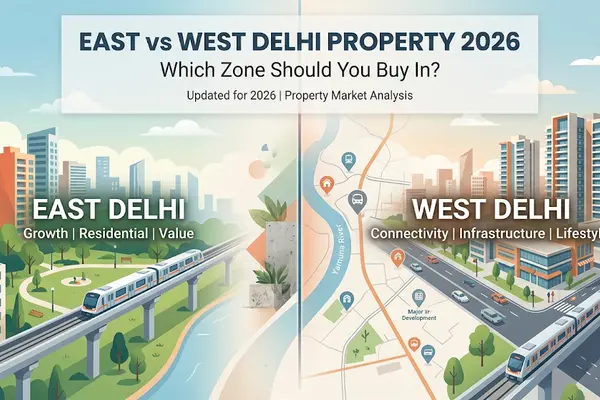 East vs West Delhi Property 2026 | Which Zone Should You Buy In?
