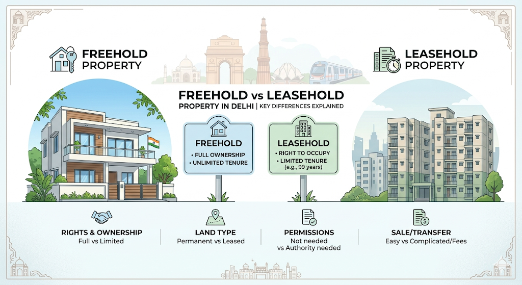 Freehold vs Leasehold Property in Delhi | Key  Differences Explained