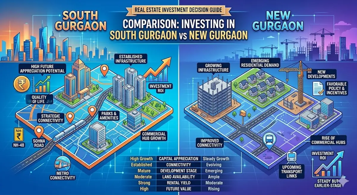 South Gurgaon vs New Gurgaon Investment Comparison