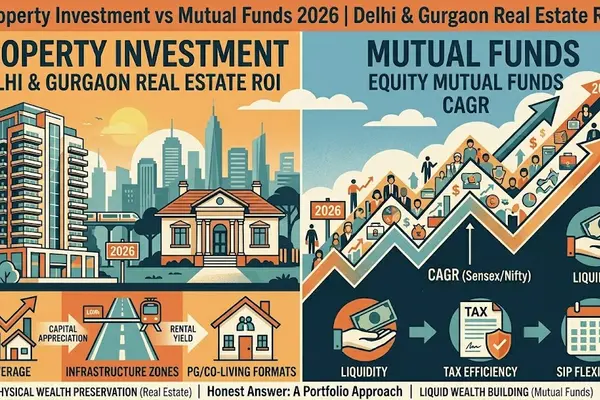Property Investment vs Mutual Funds 2026 | Delhi & Gurgaon Real Estate ROI