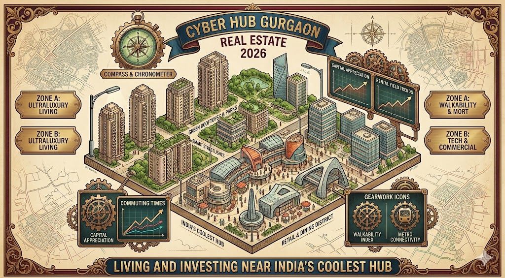 Cyber Hub Gurgaon Real Estate 2026 | Living and Investing Near India's Coolest Hub Title