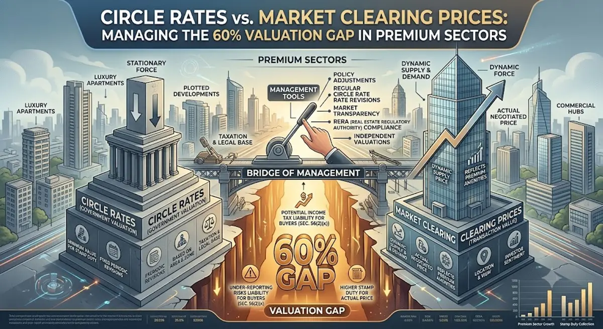 Circle Rates vs Market Price Gurgaon: Managing the 60% Valuation Gap