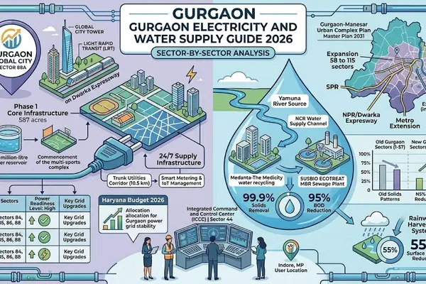 Gurgaon Electricity and Water Supply Guide 2026 | Sector-by-Sector Analysis