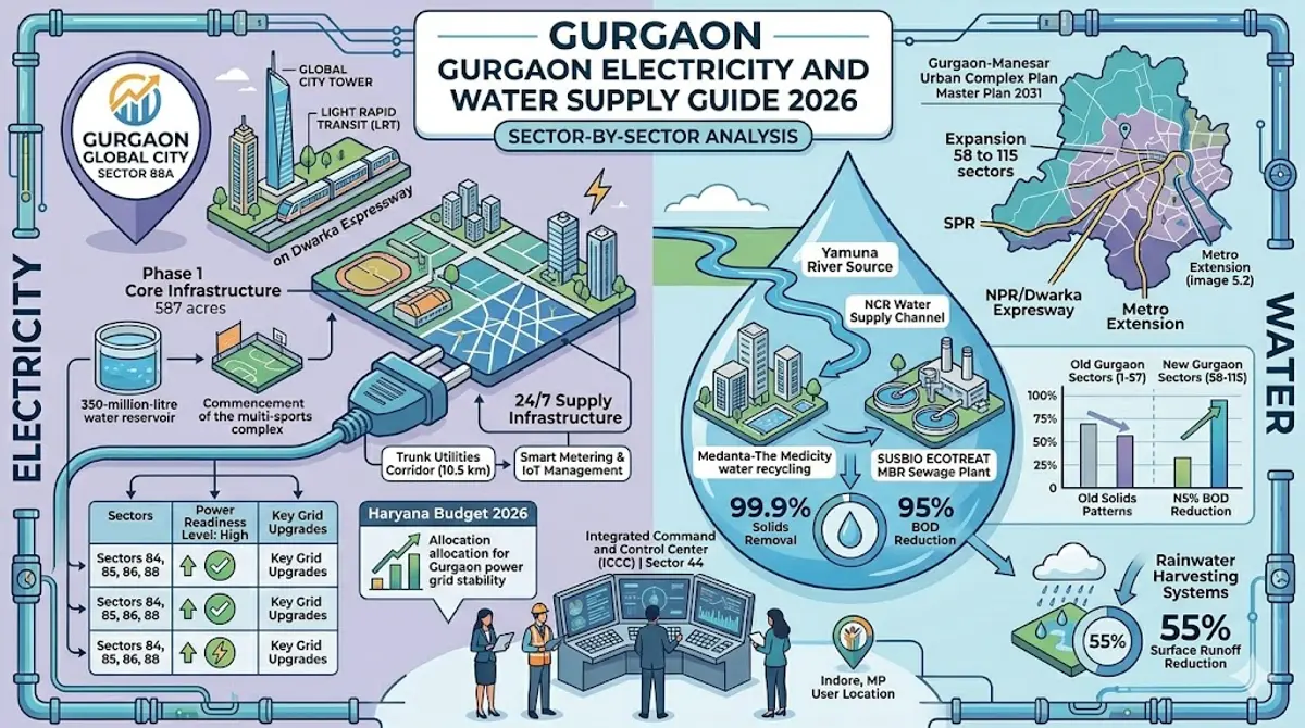 Gurgaon Electricity and Water Supply Guide 2026 | Sector-by-Sector Analysis