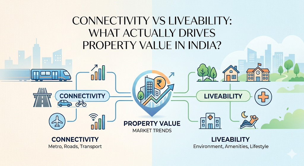 Connectivity vs Liveability: What Actually Drives Property Value in India?