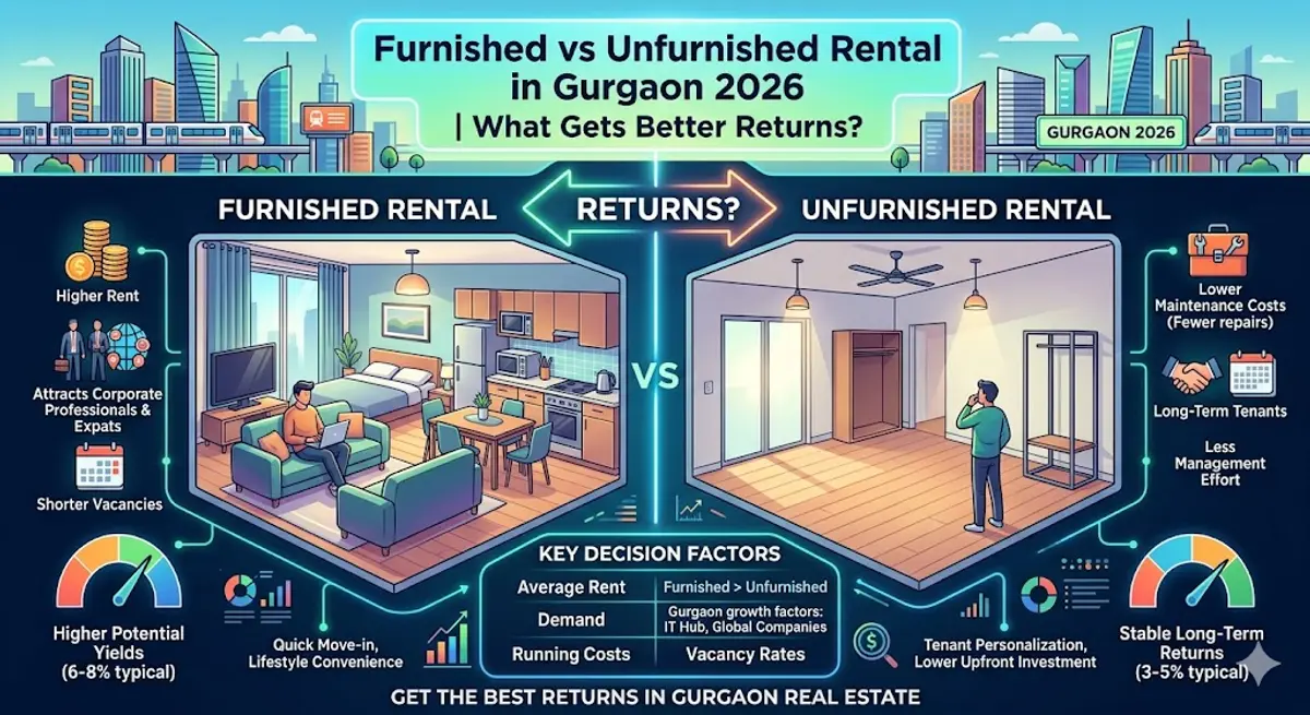 Furnished vs Unfurnished Rental in Gurgaon 2026 | What Gets Better Returns?