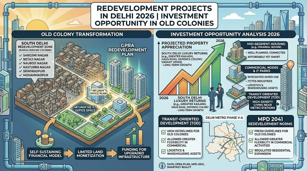 Redevelopment Projects in Delhi 2026 | Investment Opportunity in Old Colonies 