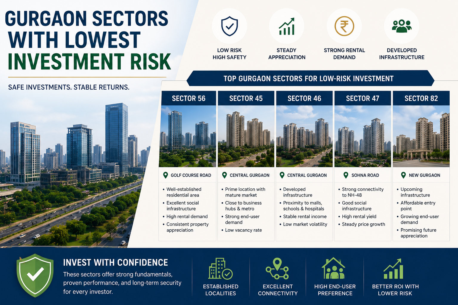 Gurgaon Sectors With Lowest Investment Risk 