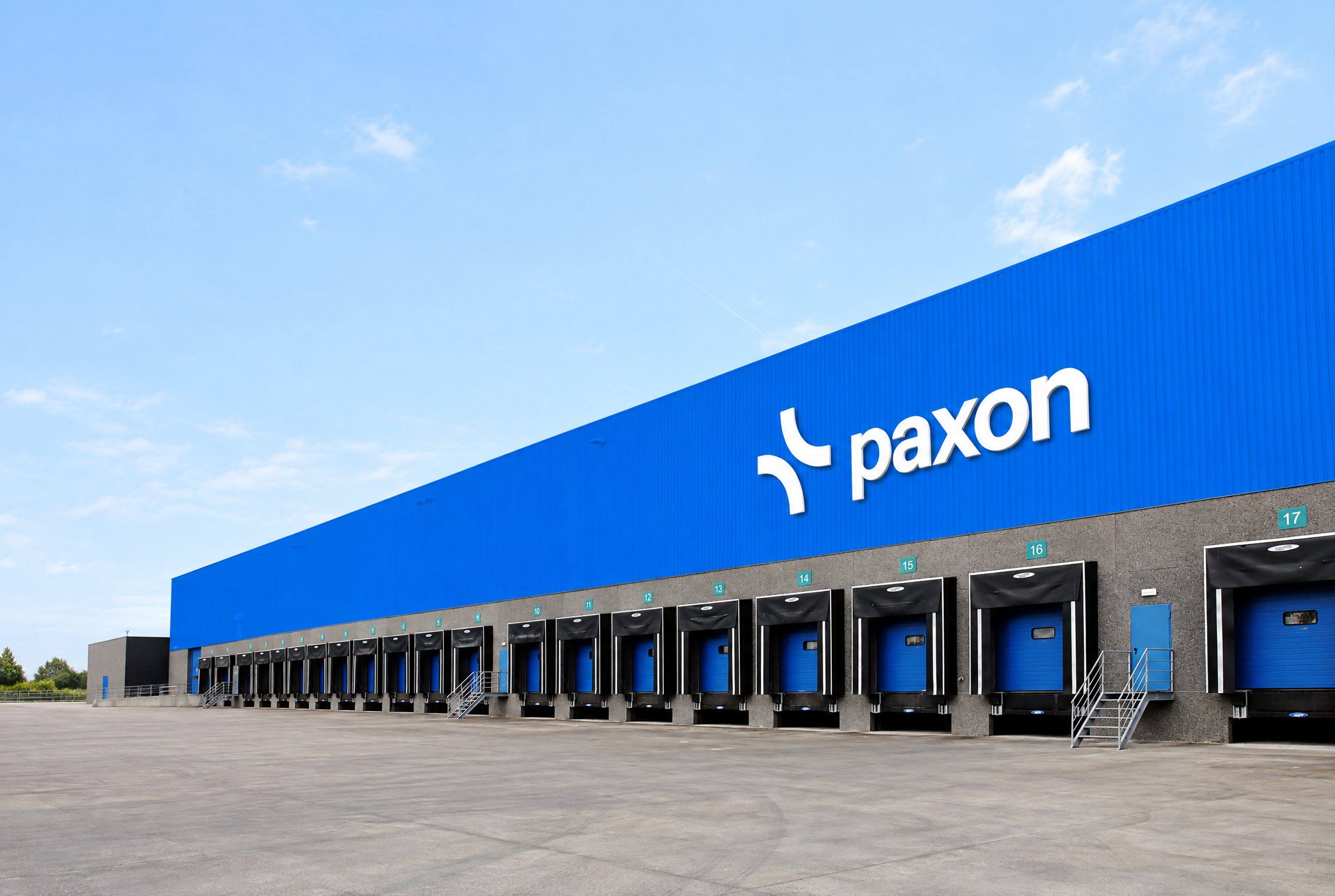 Exterior facade of a warehouse facility