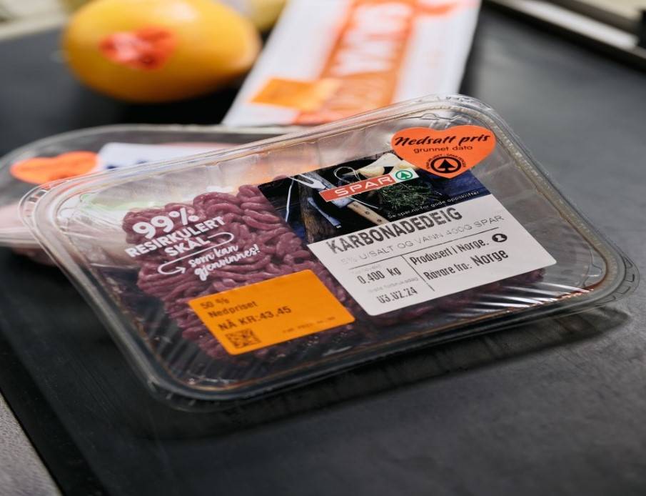 Karbonadedeig som er datomerket og nedpriset