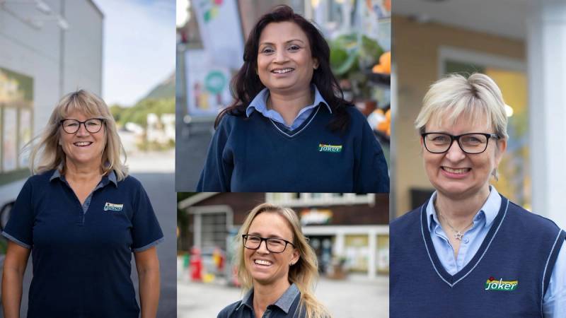 Smilende kvinnelige ledere hos Joker