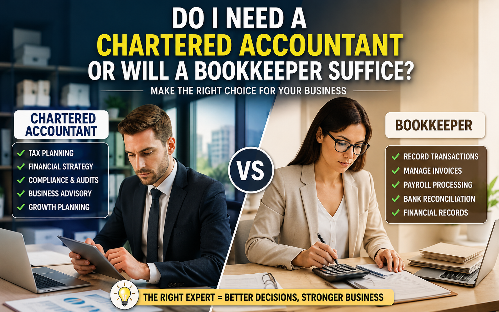Do You Need a Chartered Accountant or a Bookkeeper in the UAE?