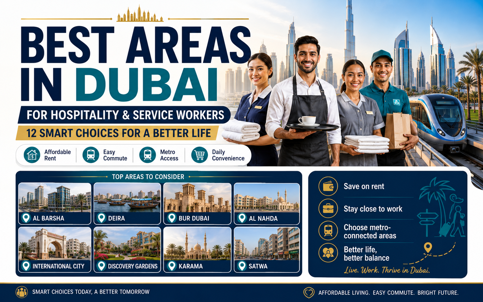 Best Areas in Dubai for Hospitality and Service Industry Workers