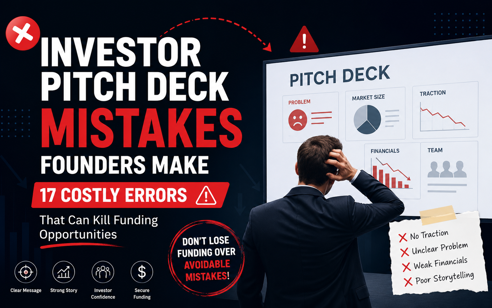 Investor Pitch Deck Mistakes Founders Make: 17 Costly Errors to Avoid