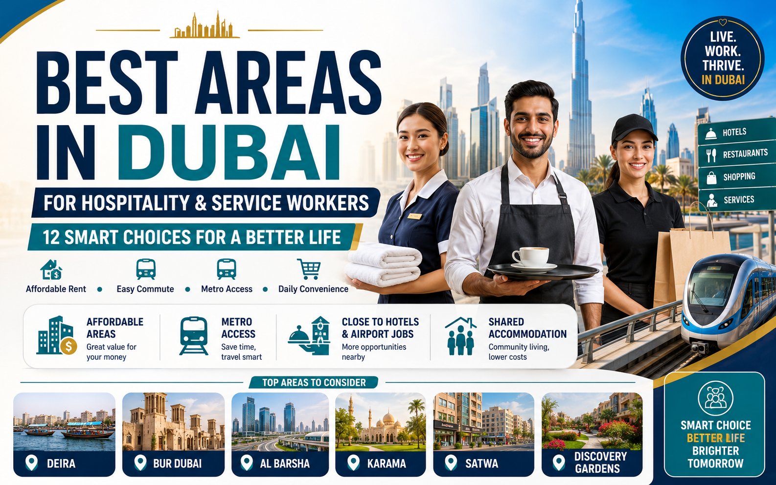 Best Areas in Dubai for Hospitality and Service Industry Workers