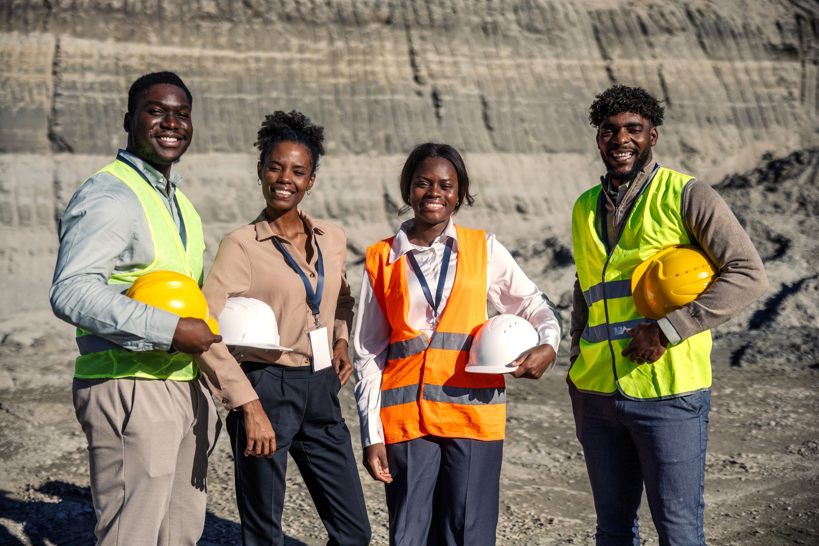 Field workers on a project