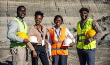 Field workers on a project