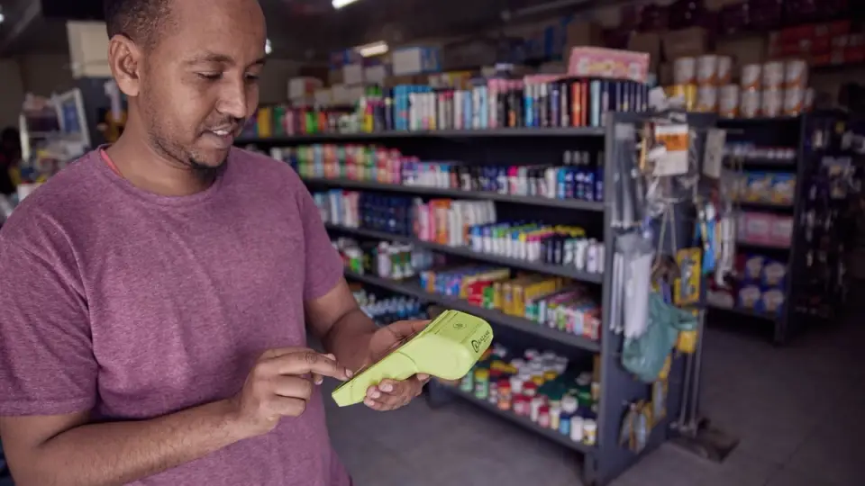 Person using a lesaka Fintech