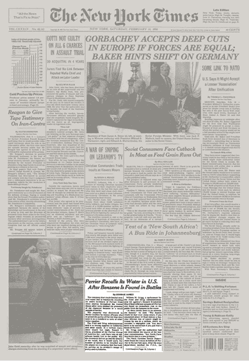 Báo New York Times, ngày 10 tháng 2 năm 1990
