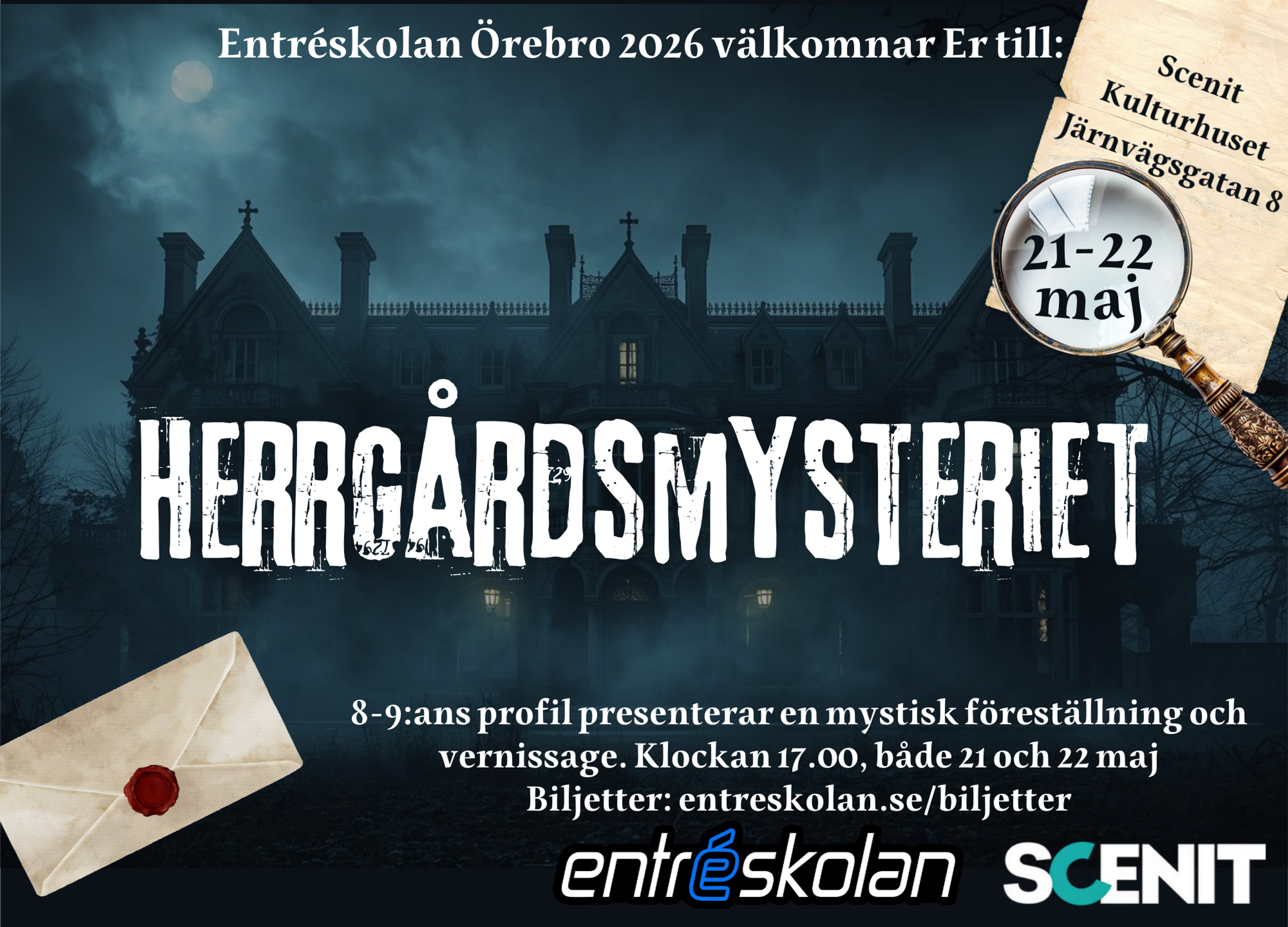 Bild från föreställningen Herrgårdsmysteriet