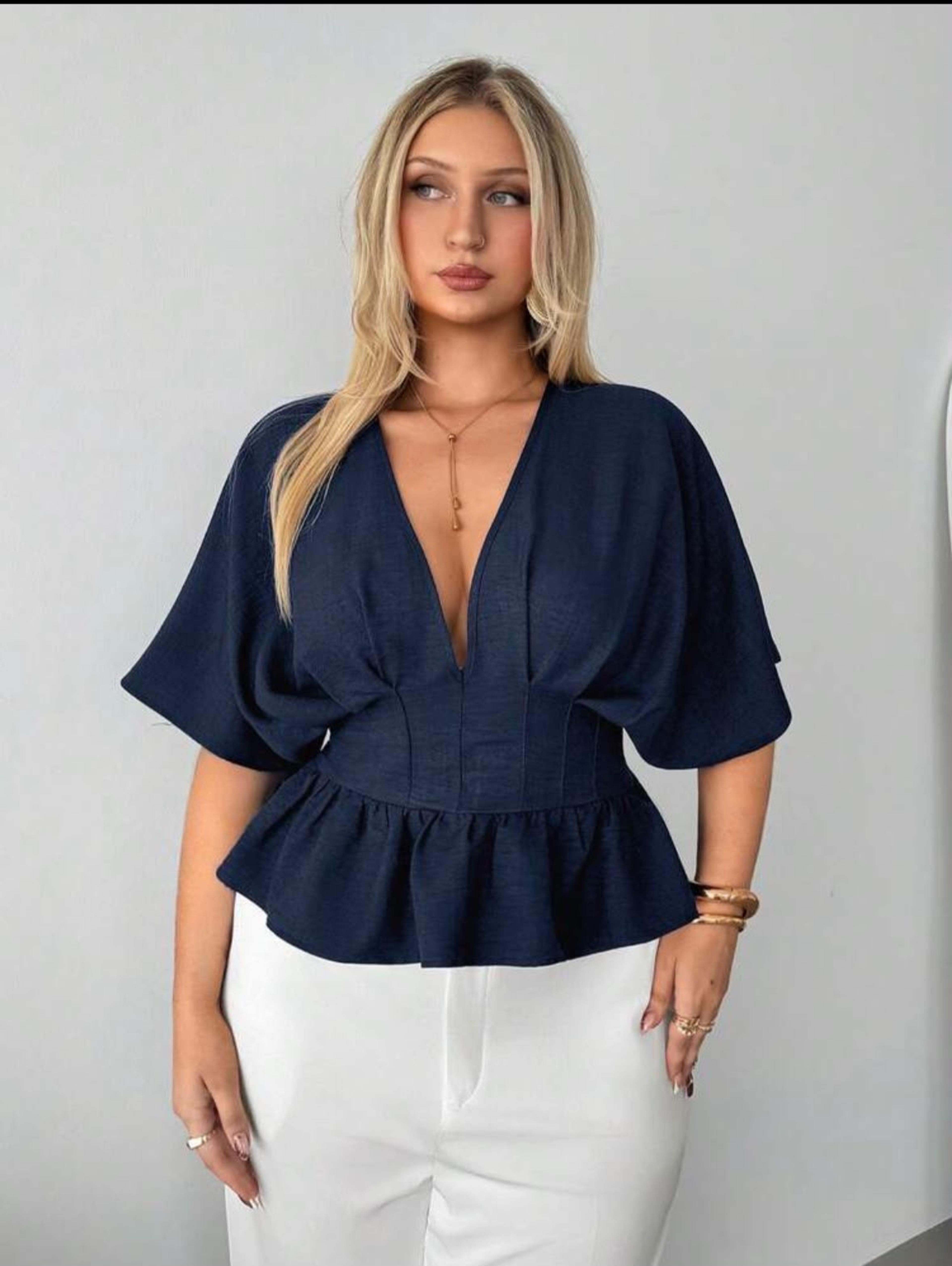 Elegant shirt with puffed sleeves — alternate view