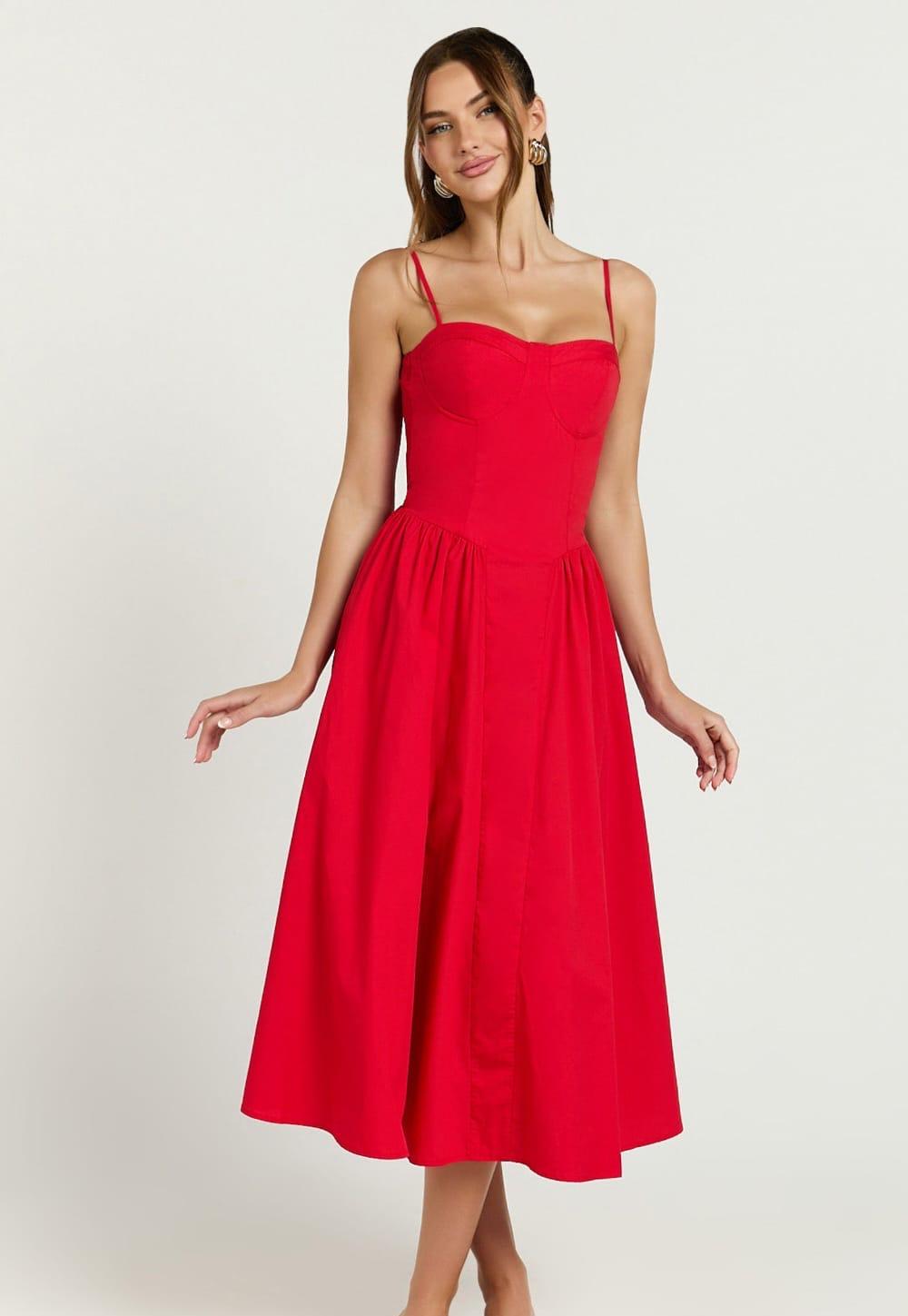 Vestido largo con tirantes delgados