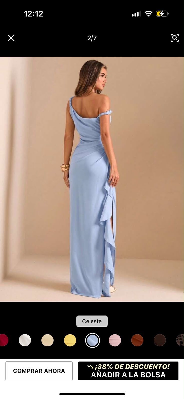 Vestido con manga caída vista 2