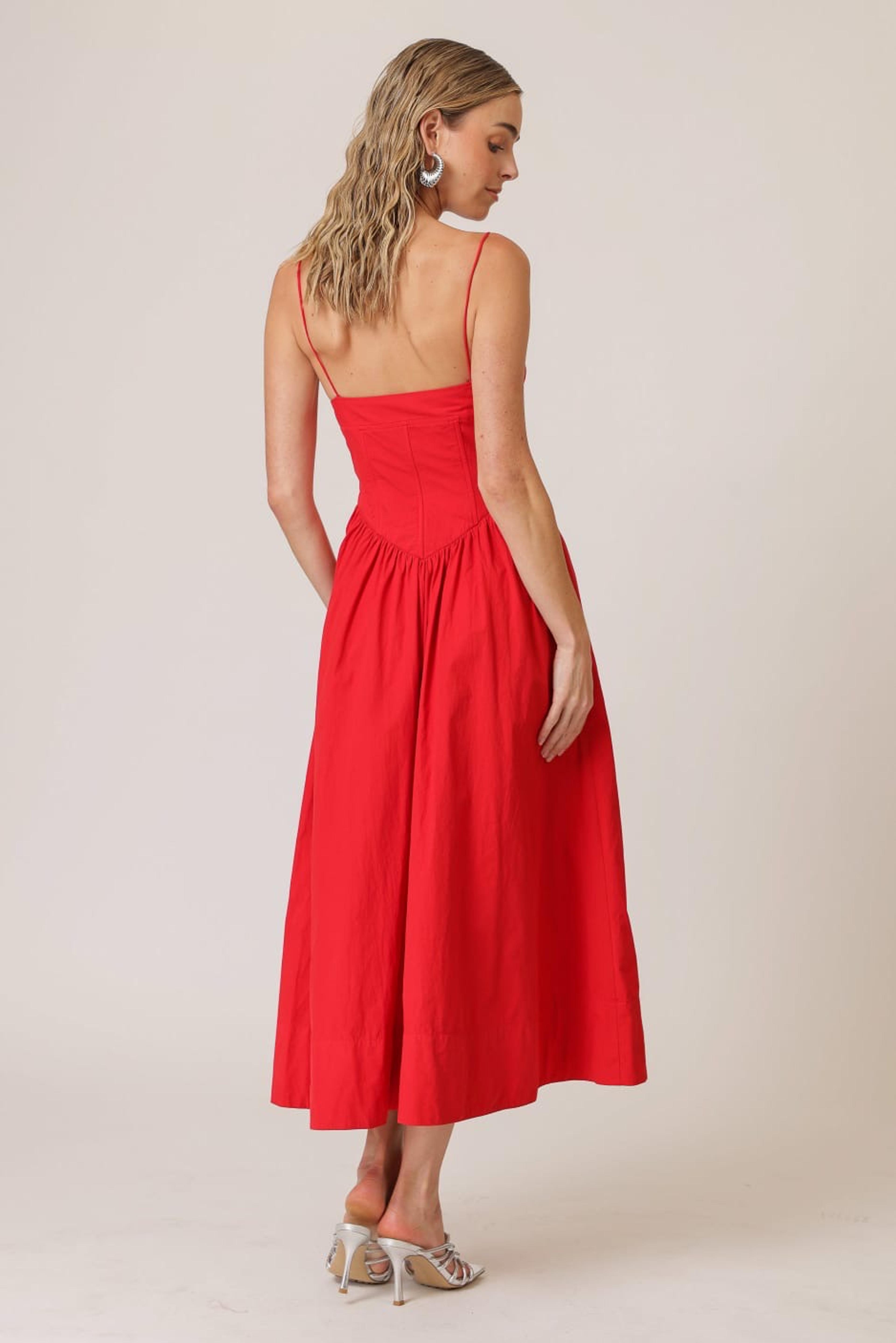 Vestido largo con tirantes delgados vista 4