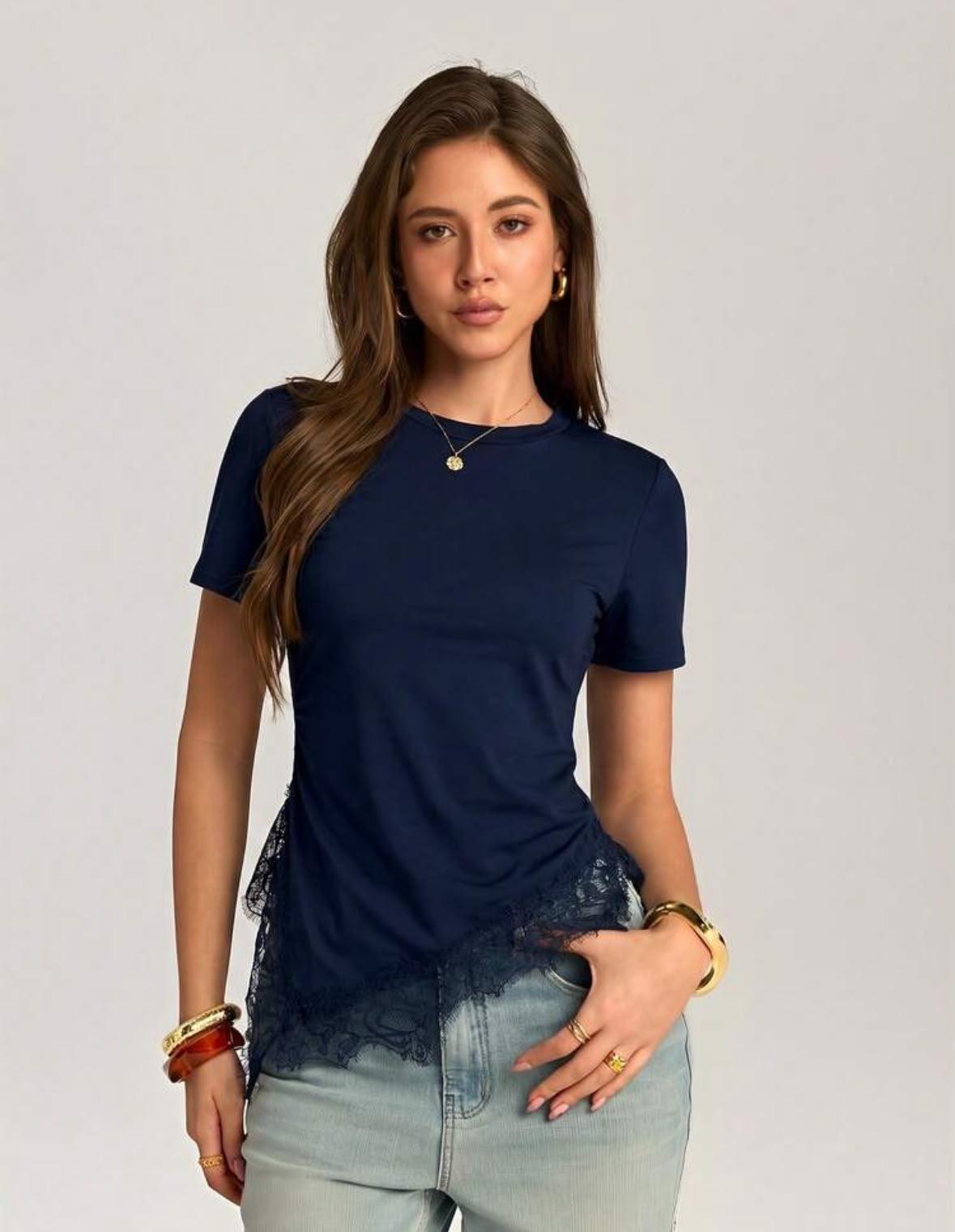Camisa casual con encaje — vista alternativa