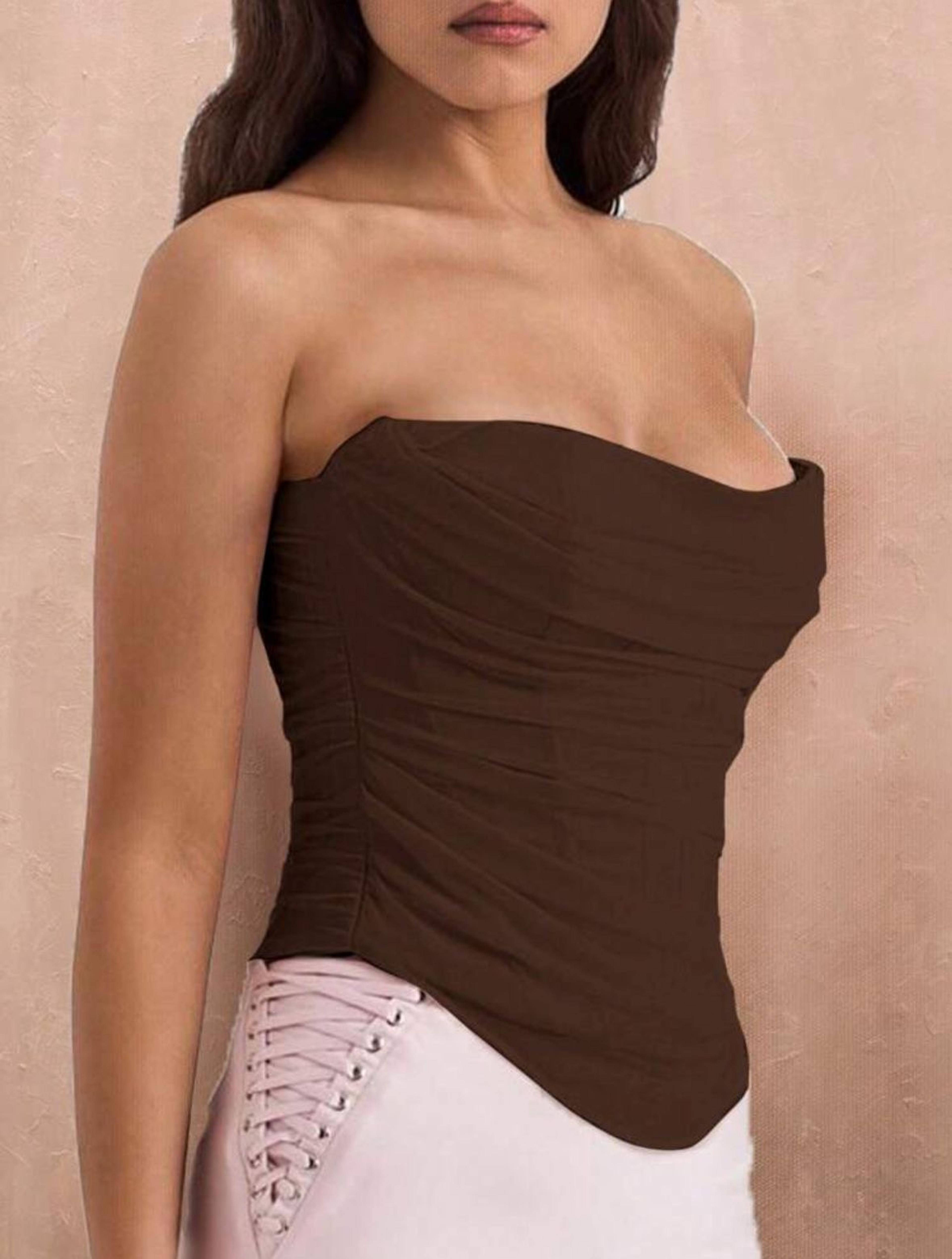 Corset con escote strapless vista 2
