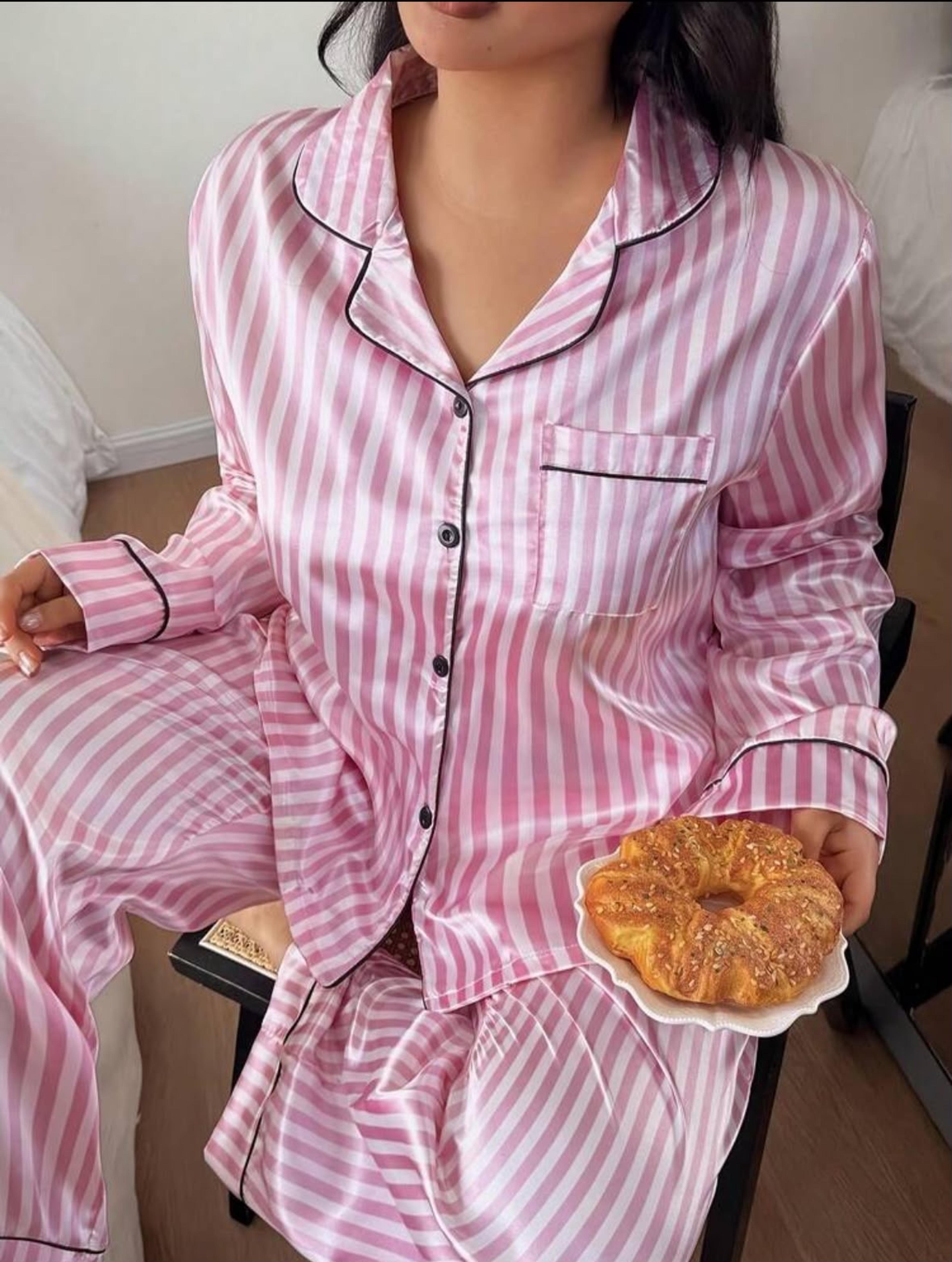 Black button-down pajamas — alternate view