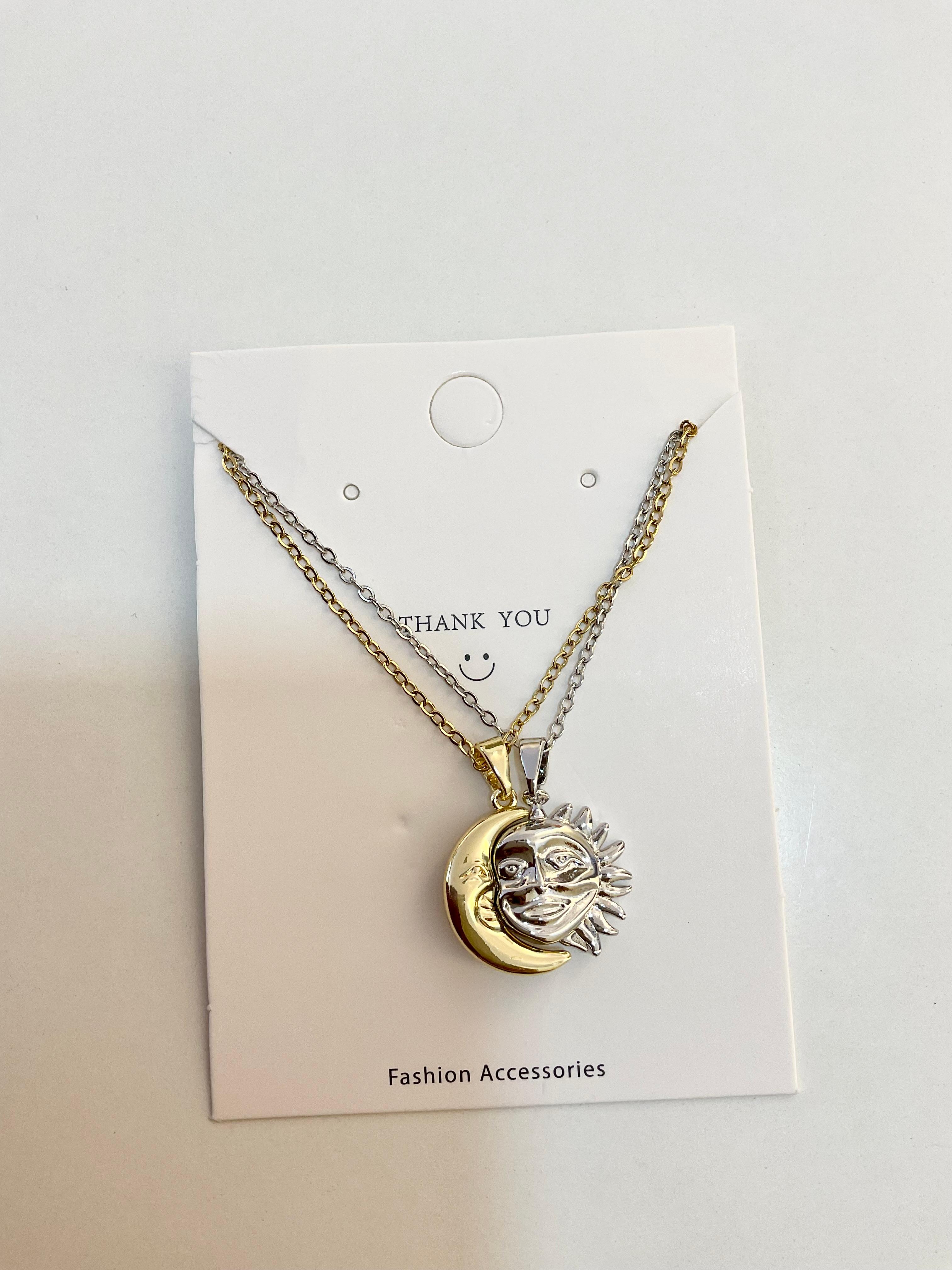 Set of chains with moon and sun