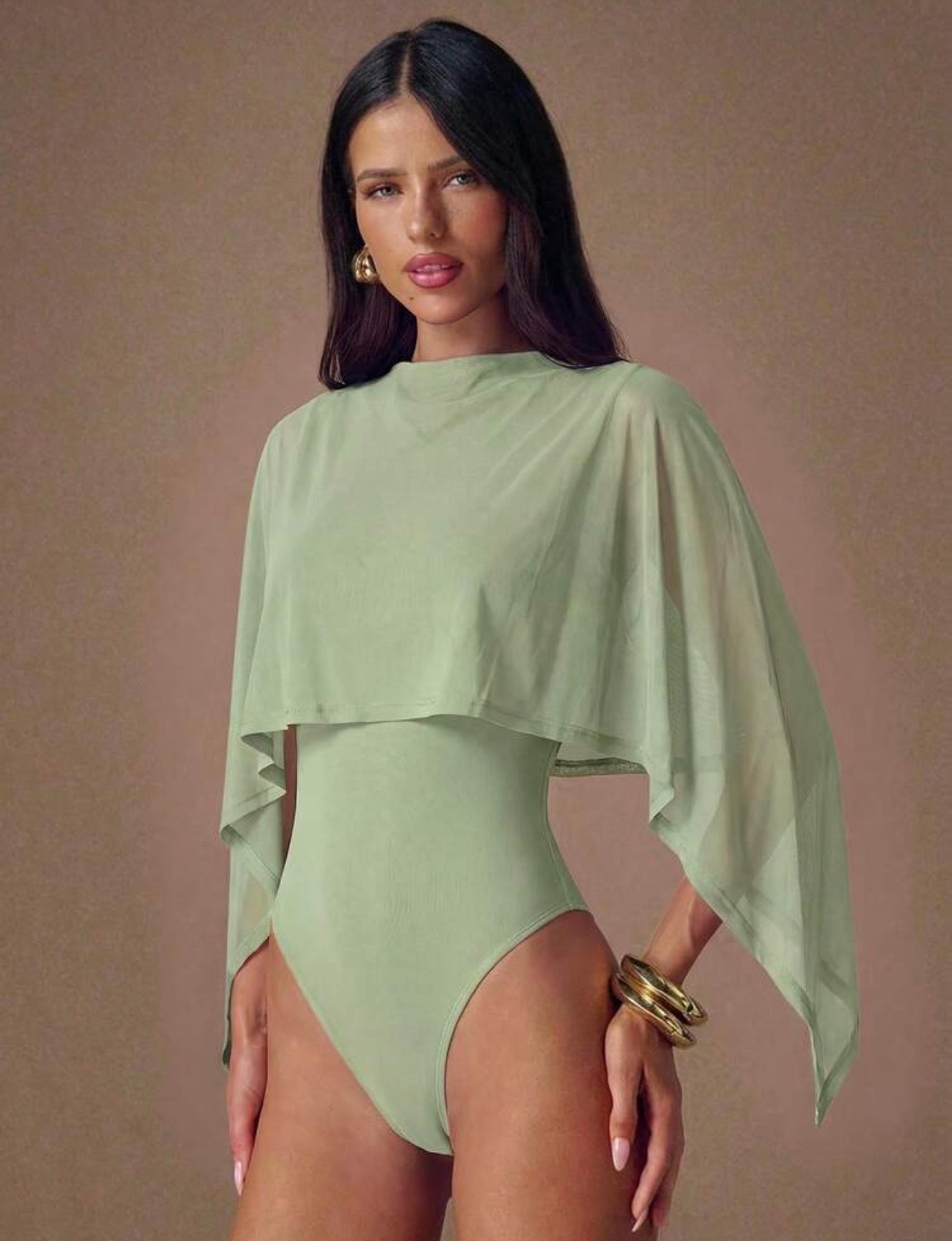 Blouse with cape view 2
