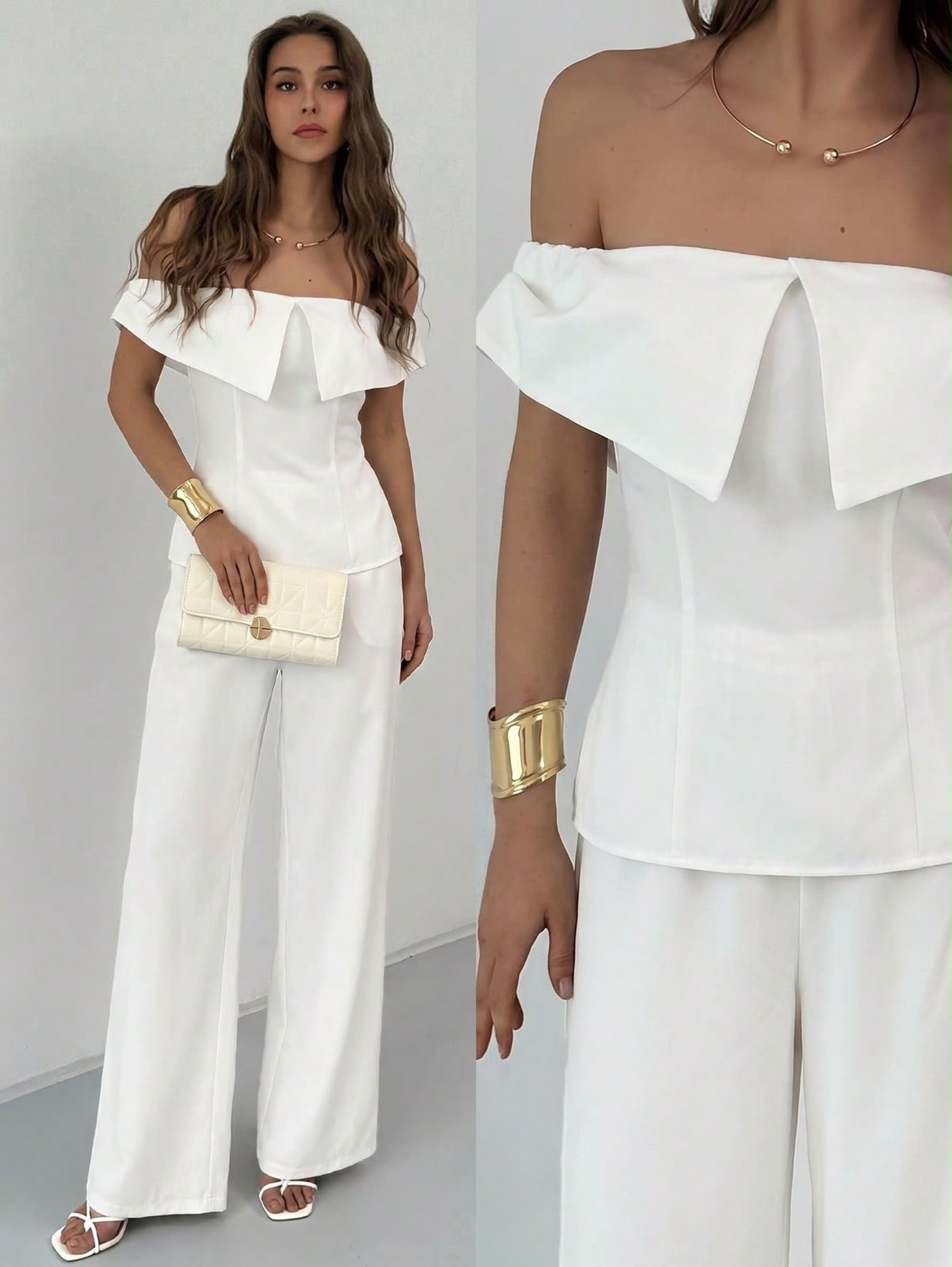 conjunto de dos piezas camisa elegante
