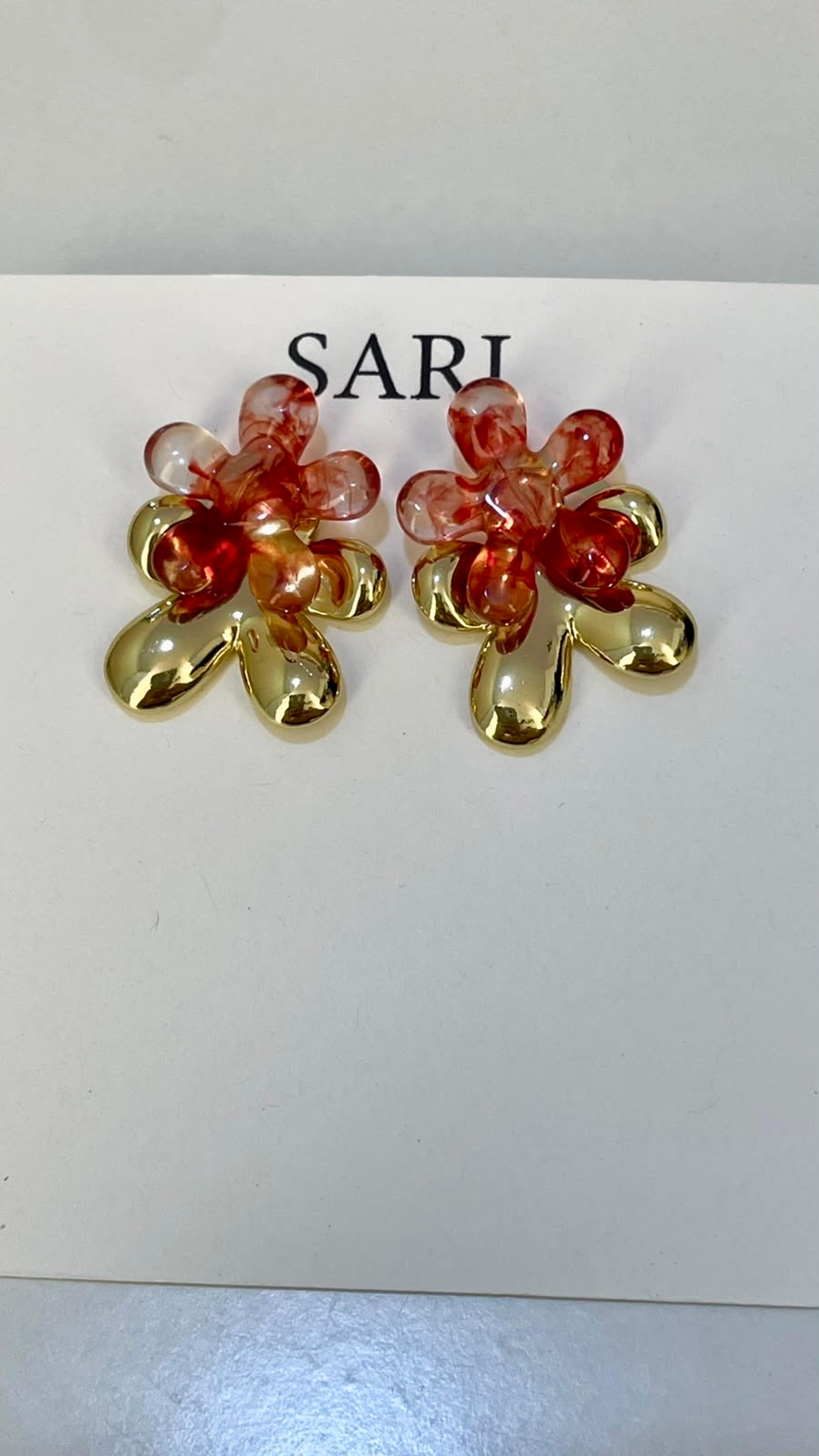 Flower earrings view 1