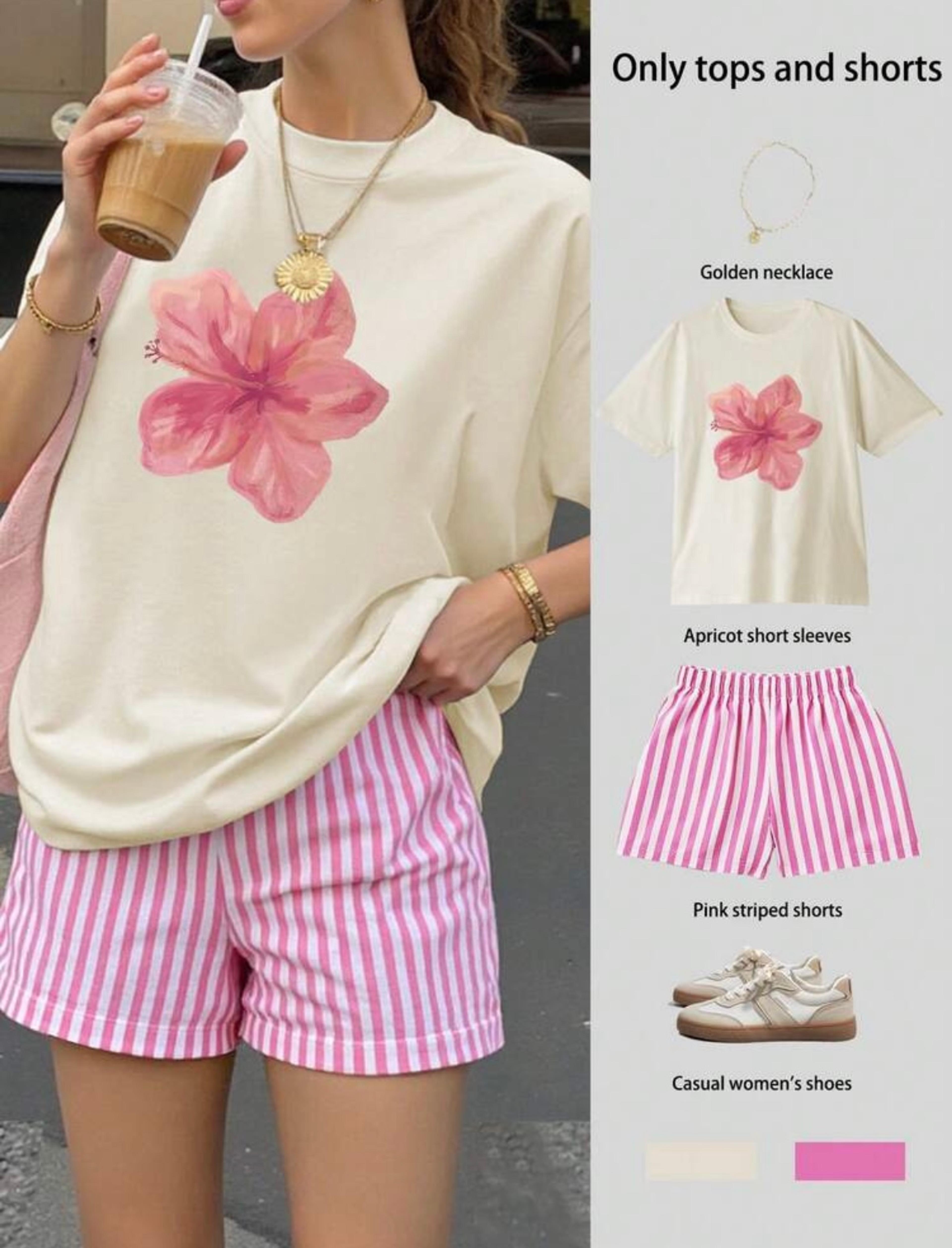 Flower T-shirt in half t-shirt view 2